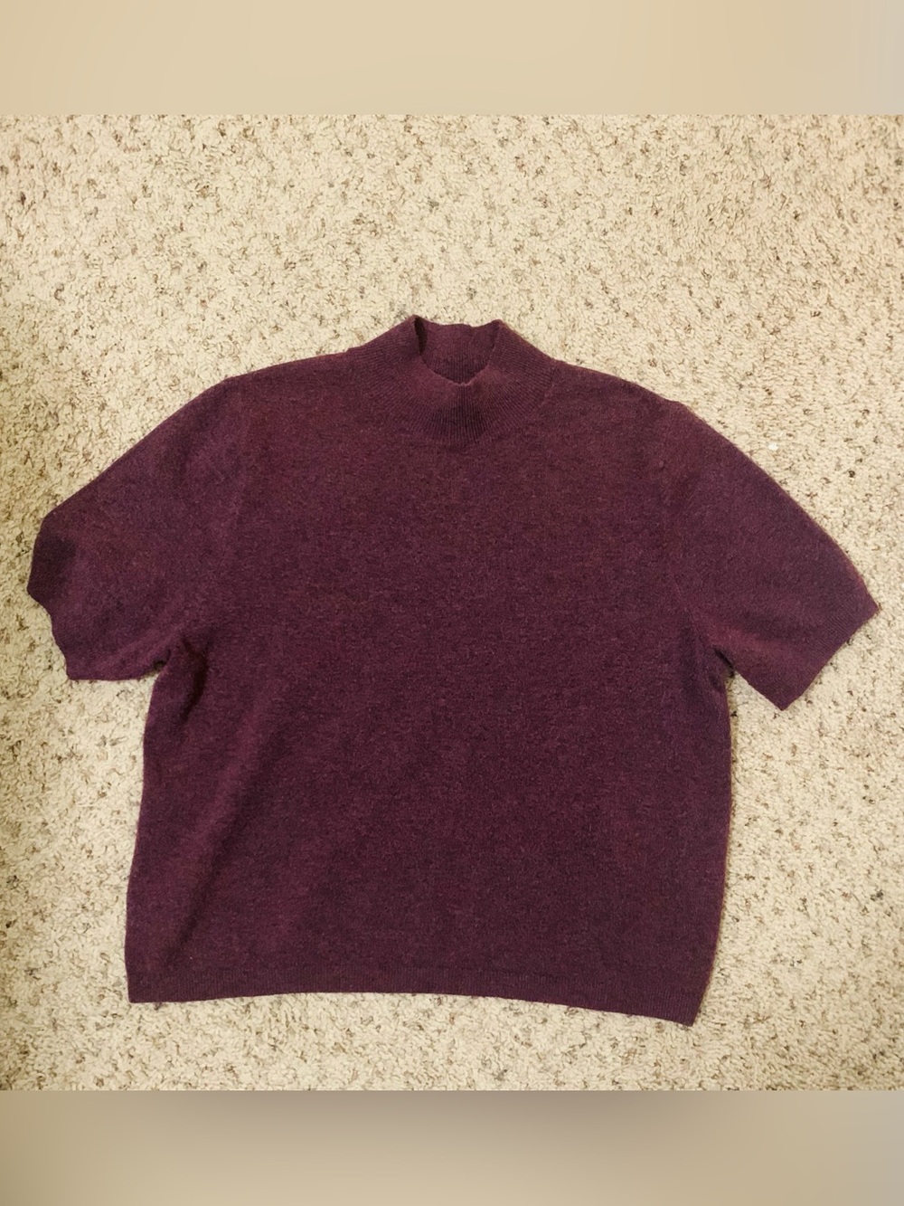 a new day Short-Sleeve Turtleneck Sweater in Deep Plum